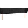 vidaXL Tête de lit avec oreilles Noir 203x23x78/88 cm Velours