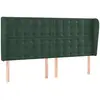 vidaXL Tête de lit avec oreilles Vert foncé 203x23x78/88 cm Velours