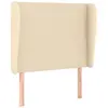 vidaXL Tête de lit avec oreilles Crème 163x23x118/128 cm Tissu