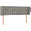 vidaXL Tête de lit avec oreilles Gris clair 183x23x78/88 cm Velours