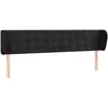 vidaXL Tête de lit avec oreilles Noir 183x23x78/88 cm Velours
