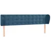 vidaXL Tête de lit avec oreilles Bleu foncé 163x23x78/88 cm Velours