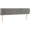vidaXL Tête de lit avec oreilles Gris clair 163x23x78/88 cm Velours