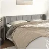 vidaXL Tête de lit avec oreilles Gris clair 183x23x78/88 cm Velours