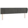 vidaXL Tête de lit avec oreilles Gris foncé 183x23x78/88 cm Velours
