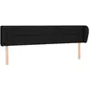 vidaXL Tête de lit avec oreilles Noir 203x23x78/88 cm Tissu