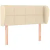 vidaXL Tête de lit avec oreilles Crème 203x23x78/88 cm Tissu