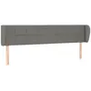 vidaXL Tête de lit avec oreilles Gris foncé 203x23x78/88 cm Tissu