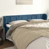 vidaXL Tête de lit avec oreilles Bleu foncé 183x23x78/88 cm Velours
