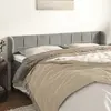 vidaXL Tête de lit avec oreilles Gris clair 203x23x78/88 cm Velours