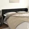 vidaXL Tête de lit avec oreilles Noir 203x23x78/88 cm Velours