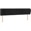 vidaXL Tête de lit avec oreilles Noir 183x23x78/88 cm Velours