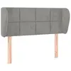 vidaXL Tête de lit avec oreilles Gris clair 93x23x78/88 cm Velours