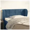 vidaXL Tête de lit avec oreilles Bleu foncé 93x23x78/88 cm Velours