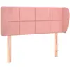 vidaXL Tête de lit avec oreilles Rose 93x23x78/88 cm Velours