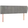 vidaXL Tête de lit avec oreilles Gris clair 147x23x78/88 cm Velours