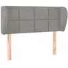 vidaXL Tête de lit avec oreilles Gris clair 103x23x78/88 cm Velours