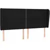 vidaXL Tête de lit avec oreilles Noir 183x23x118/128 cm Tissu