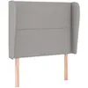 vidaXL Tête de lit avec oreilles Gris clair 93x23x118/128 cm Tissu
