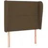 vidaXL Tête de lit avec oreilles Marron foncé 93x23x118/128 cm Tissu