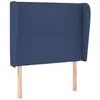 vidaXL Tête de lit avec oreilles Bleu 93x23x118/128 cm Tissu