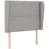 vidaXL Tête de lit avec oreilles Gris clair 103x23x118/128 cm Tissu