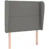 vidaXL Tête de lit avec oreilles Gris foncé 103x23x118/128 cm Tissu