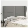 vidaXL Tête de lit avec oreilles Gris foncé 147x23x118/128 cm Tissu
