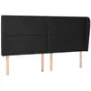 vidaXL Tête de lit avec oreilles Noir 183x23x118/128 cm Similicuir