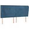 vidaXL Tête de lit avec oreilles Bleu foncé 203x23x118/128 cm Velours