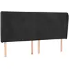 vidaXL Tête de lit avec oreilles Noir 183x23x118/128 cm Velours