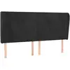 vidaXL Tête de lit avec oreilles Noir 203x23x118/128 cm Velours