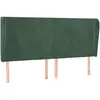 vidaXL Tête de lit avec oreilles Vert foncé 203x23x118/128 cm Velours