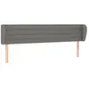 vidaXL Tête de lit avec oreilles Gris foncé 203x23x78/88 cm Tissu