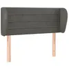 vidaXL Tête de lit avec oreilles Gris foncé 83x23x78/88 cm Velours