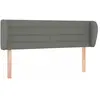 vidaXL Tête de lit avec oreilles Gris foncé 147x23x78/88 cm Tissu