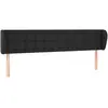 vidaXL Tête de lit avec oreilles Noir 163x23x78/88 cm Similicuir