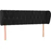 vidaXL Tête de lit avec oreilles Noir 147x23x78/88 cm Velours