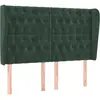 vidaXL Tête de lit avec oreilles Vert foncé 147x23x78/88 cm Velours