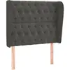 vidaXL Tête de lit avec oreilles Gris foncé 163x23x78/88 cm Velours