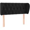 vidaXL Tête de lit avec oreilles Noir 103x23x78/88 cm Velours
