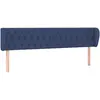 vidaXL Tête de lit avec oreilles Bleu 183x23x78/88 cm Tissu