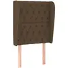 vidaXL Tête de lit avec oreilles Marron foncé 93x23x78/88 cm Tissu