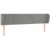 vidaXL Tête de lit avec oreilles Gris clair 203x23x78/88 cm Velours