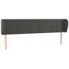 vidaXL Tête de lit avec oreilles Gris foncé 203x23x78/88 cm Velours