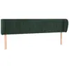 vidaXL Tête de lit avec oreilles Vert foncé 203x23x78/88 cm Velours