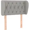 vidaXL Tête de lit avec oreilles Gris clair 163x23x78/88 cm Tissu
