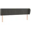 vidaXL Tête de lit avec oreilles Gris foncé 183x23x78/88 cm Velours