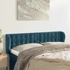 vidaXL Tête de lit avec oreilles Bleu foncé 147x23x78/88 cm Velours