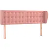 vidaXL Tête de lit avec oreilles Rose 147x23x78/88 cm Velours
